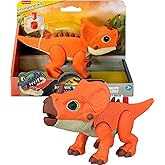 Fisher-Price Imaginext Jurassic World Dinosaur Action Figure with Kid-Activated Motion & Growing Spikes, 7.75-inch Aquilops Dino Toy