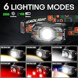 Sogdeco LED Head Torch Rechargeable 2000LM 2 Pack USB Type-C 5 Modes view 2