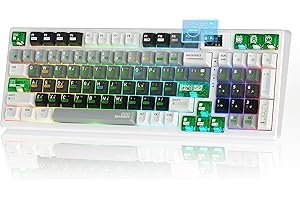 Womier M90 Wireless Mechanical Keyboard with Multimedia Display,Tri-Mode BT/2.4G/USB-C Gaming Keyboard,Hot Swappable Custom Keyboard RGB,POM Linear Switch,PBT Keycaps for PC/Xbox/PS4/PS5-White