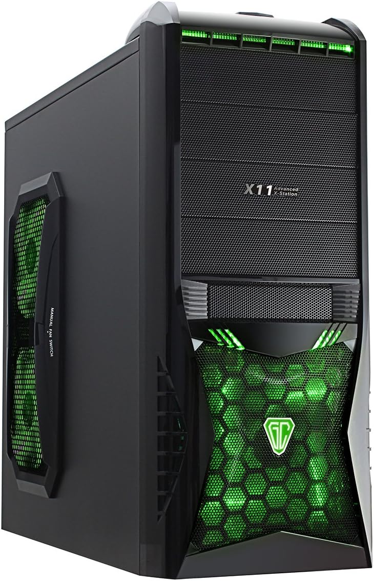 OCHW Vantage Green A8-7600 PC, Gaming Computer Home Office Pc AMD A8-7600 4.2GHz Quad Core CPU, AMD Ati Radeon Hd R7 Graphics, 1TB Hard Drive, 8GB DDR3 1600MHZ Memory,Gaming Keyboard & Mouse No Operating System