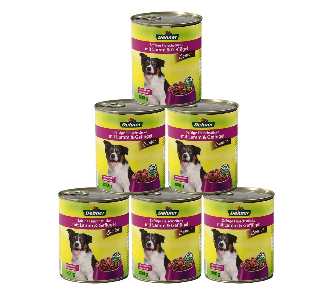 Dehner Lamb and Chicken Dog Food Senior 6 x 800g (4800 g)