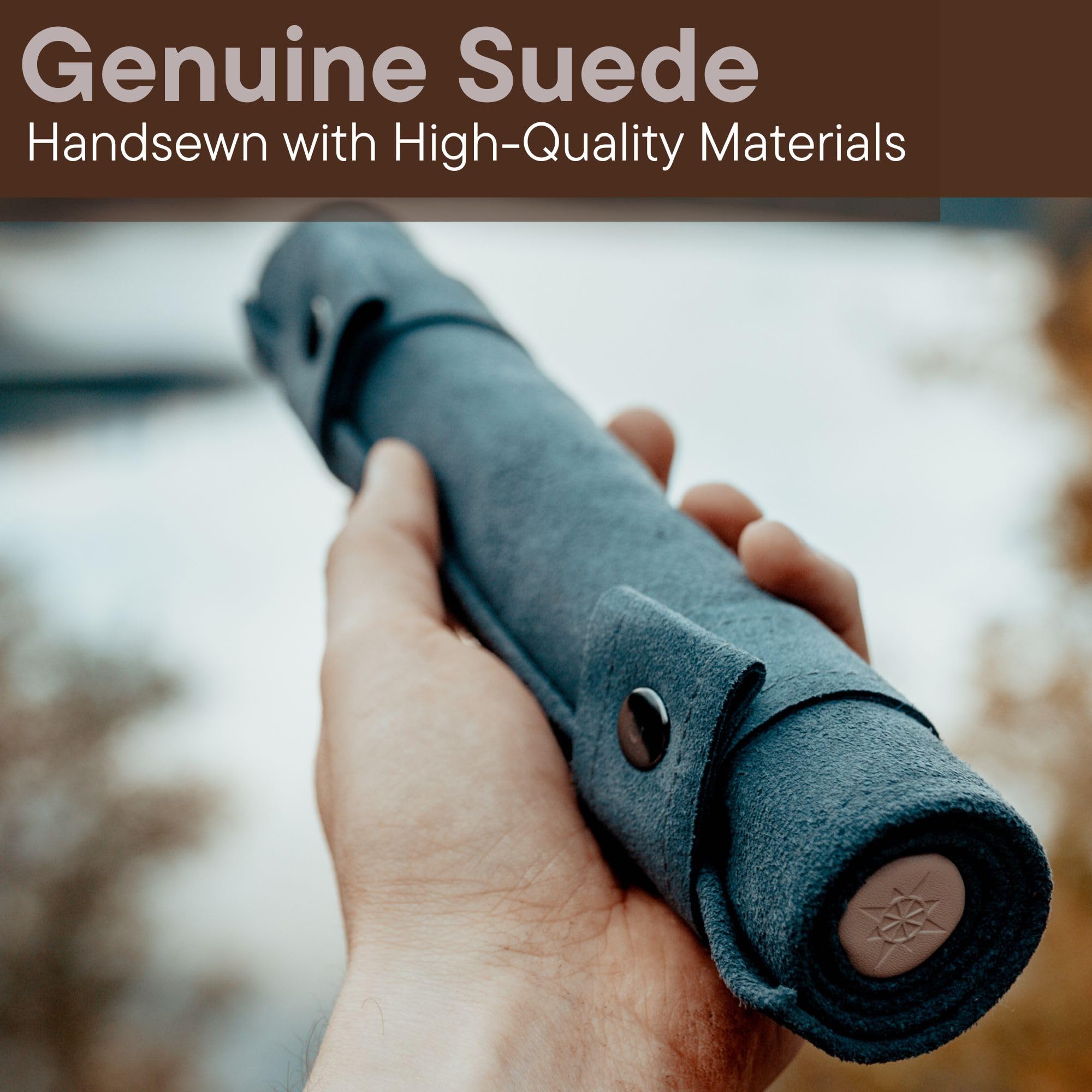 Sondergut Roll-Up Portable Suede Travel Chess & Checkers Game Set - Compact Perfect for RV Adventure Travel, Cruise, Airplane, Camping, Backpacking, Road Trips, and More.