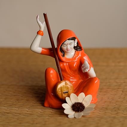 eCraftIndia Meerabai Playing Musical Instrument Showpiece Polyresin Statue (12.5 cm x 7.5 cm x 17.5 cm), Multicolour