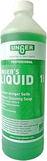 Unger Glasreiniger Unger’s Liquid (1 Liter, Konzentrat, Mischverhältnis 1:100, pH-neutral, streifenfreie Fenster, Sicherheitsverschluss, Dosierungs-Skala) FR100