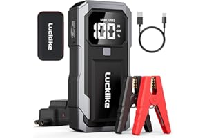 6000A Car Battery Booster Jump Starter, 12V Lithium Battery Booster Pack for All Gas and 12.0L Diesel Engines 26800mAh Portab