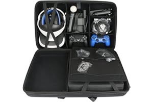 co2CREA Hard Travel Case replacement for Sony PlayStation 4 PS4 Pro Console + PlayStation VR PSVR Launch Bundle