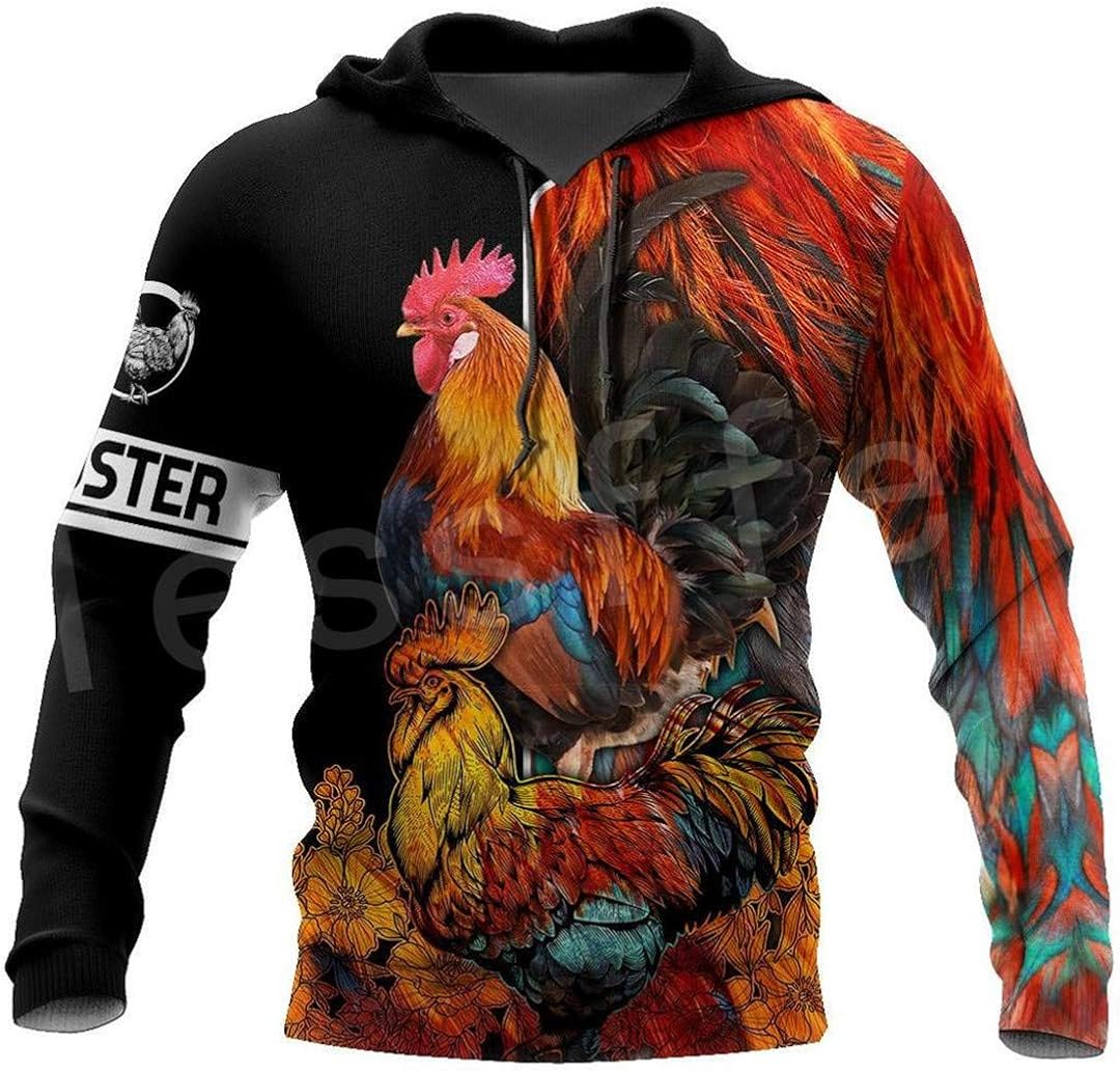 Rooster Animal Chicken Camo Rundhalsanzug Pullover Langarm Langarm