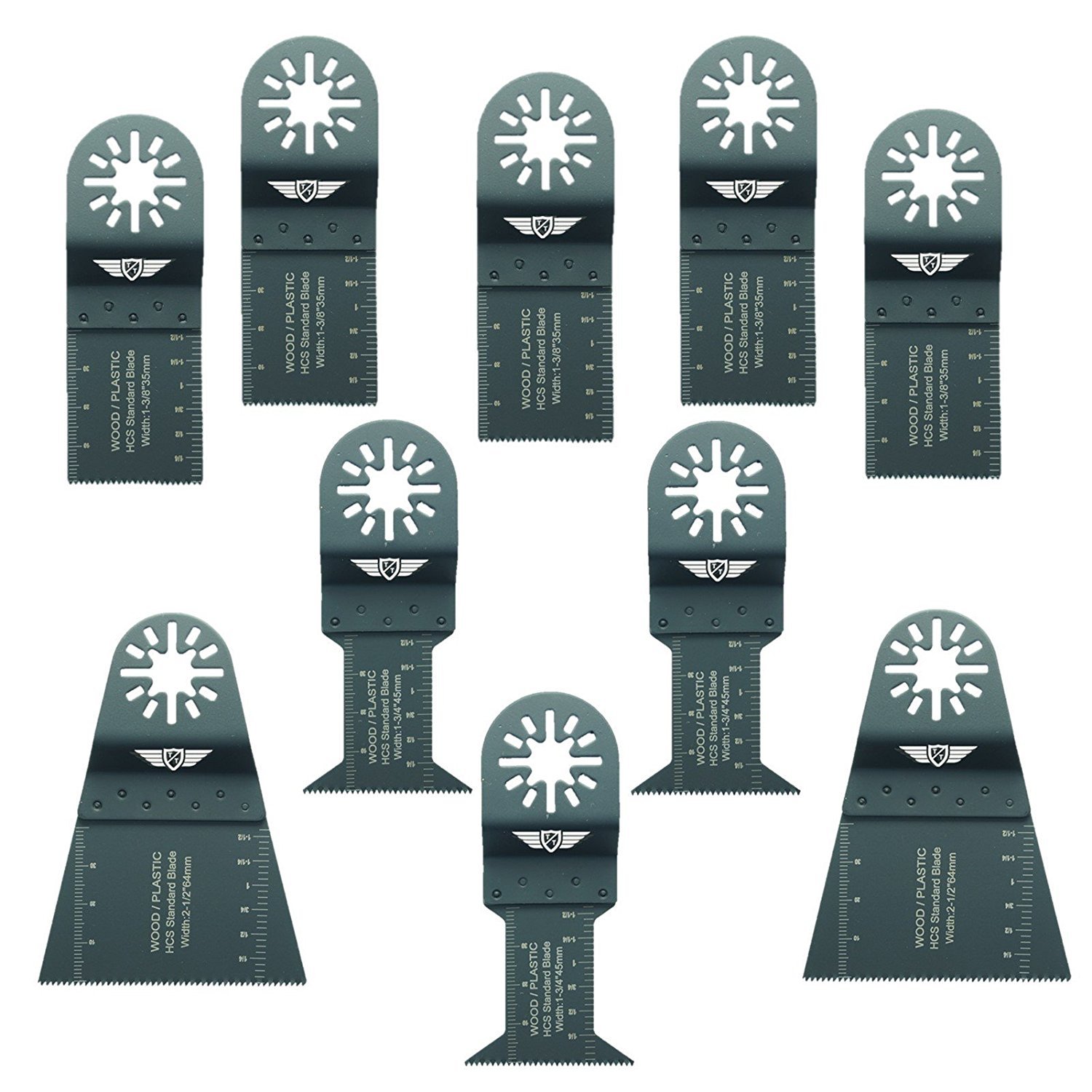 10 x TopsTools UNKA10F Mix Blades Compatible with Bosch Fein (Non-StarLock) Makita Milwaukee Einhell Ergotools Hitachi Parkside Ryobi Worx Workzone Multi tool Accessories