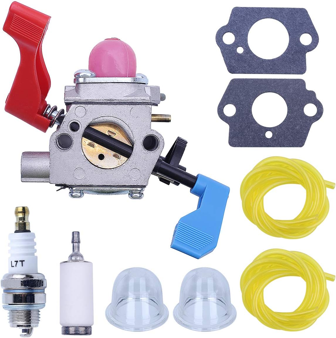 Adefol Carburetor gasket Fuel Filter Line spark plug for WT-606 WT-784 C1Q-W11G Poulan Weed Eater Craftsman B1750 B1750LE BV1650 BV1800 BV1800LE Leaf Blower 530071775 - Image 3