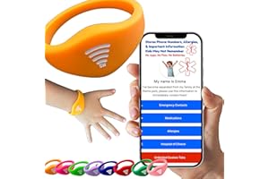 SHAREWEAR Kids ID Bracelet – Fitted NFC Safety Wristband, Slip-On Child ID Band for Emergency Contact Info, Waterproof Silicone, Not GPS, Wear on Wrist or Ankle, Ideal for Theme Parks, Travel & Beaches