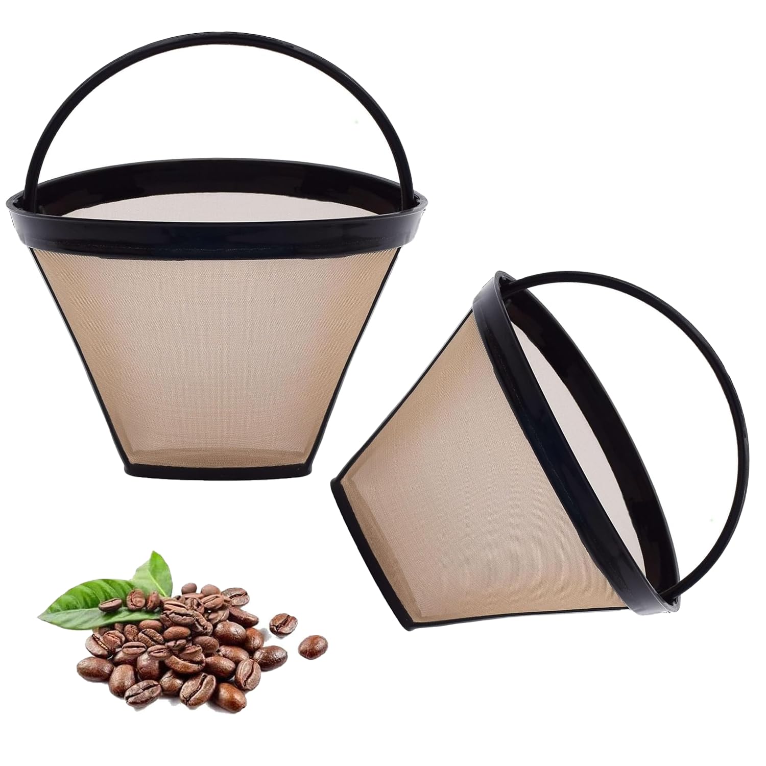Photo 1 of 2pcs Reusable #4 Cone Coffee Filter Basket for Ninja and Cuisinart Coffee Makers Coffee Accessories - 2 Pack Permanent Replacement for Ninja and Cuisinart Coffee Brewers