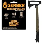 Gerber Downrange Tactical Tomahawk Survival Axe w/ Pry Bar, Includes Sheath | stocking stuffers, gifts for men, Military-grade tactical hatchet, hammer head, steel pry bar, MOLLE sheath, survival axe