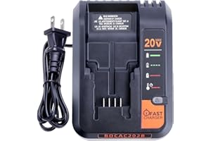 CAILINGBAT 20V Fast Charger Compatible with Black and Decker 20V 12V Max Lithium Battery LBXR20 LBX4020 LBXR2020, BDCAC202B 20Volt 2A Lithium Charger Compatible with Black and Decker Drill Battery