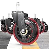 HOLKIE Office Chair Wheels Red Compatible with 1KEA