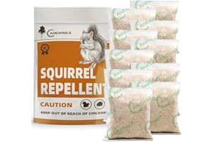 ANEWNICE Squirrel Repellent Outdoor,Mouse Rodent Repellent for Car Engines 10P, Natural Squirrel Repellent for Bird Feeders/Garden/Attic,Ultra Powerful Chipmunk Repellent,Keep Squirrel Away for Plants