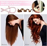 Jsdoin Heatless Curlers Headband Satin Wave Roller Long Medium Hair Pink view 3