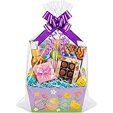 Clear Easter Cellophane Basket Bags, 17x25 Inch 20Pcs Cellophane Wrap for Gift Basket (Ribbon Not Included)