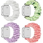 4 Pack Kids Scrunchie Bands Compatible with Gizmo Watch 3 2 1/Gabb Watch 3e 3 2 1/Sync UP Watch/Cosmo Jr Track Watch, 20mm Stretchy Solo Loop Cute Band for Boys & Girls
