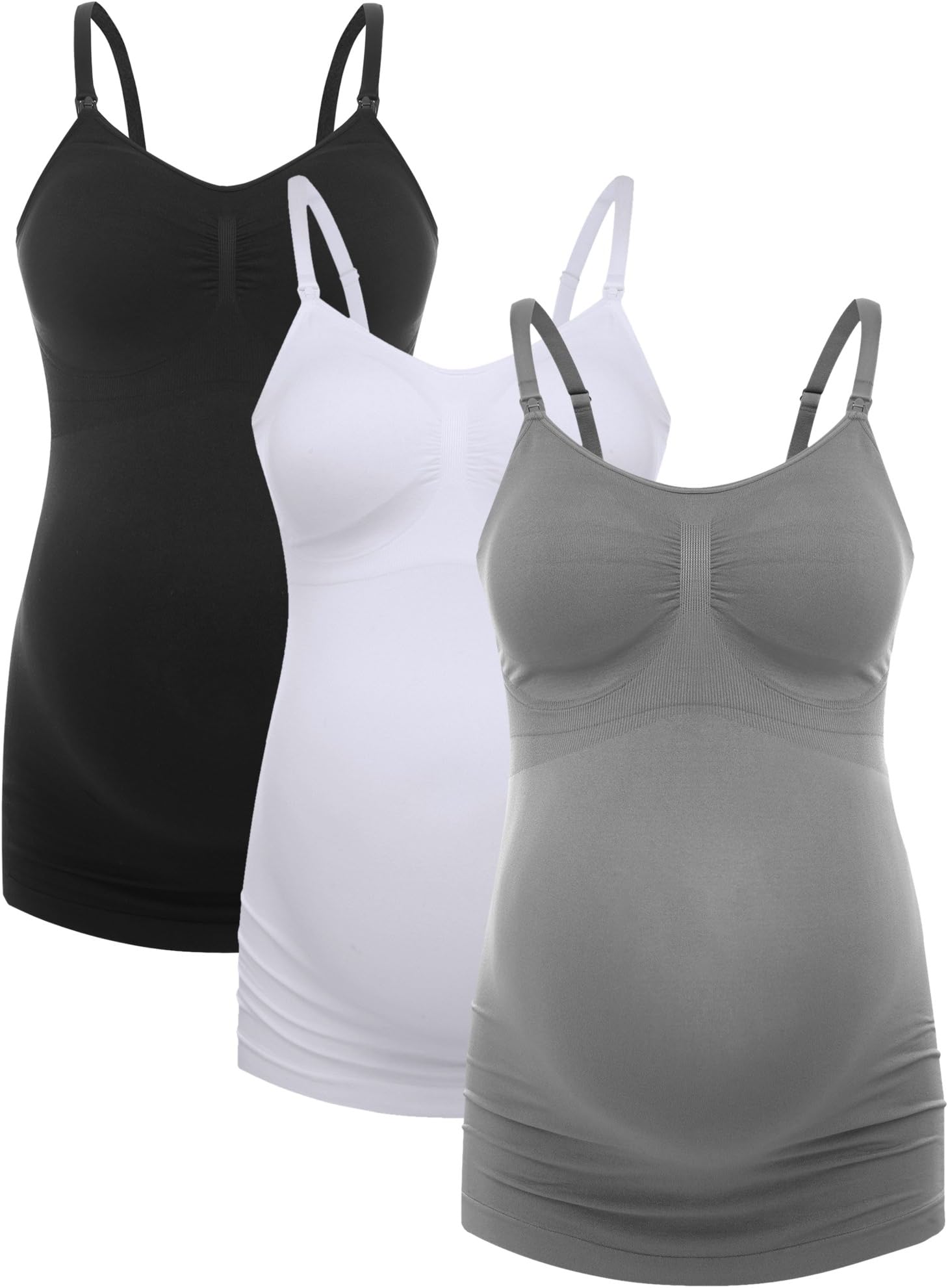 Women's Maternity Nursing Top Breastfeeding Tank Top Tee Shirt Pregnancy Shirt 3 Pack