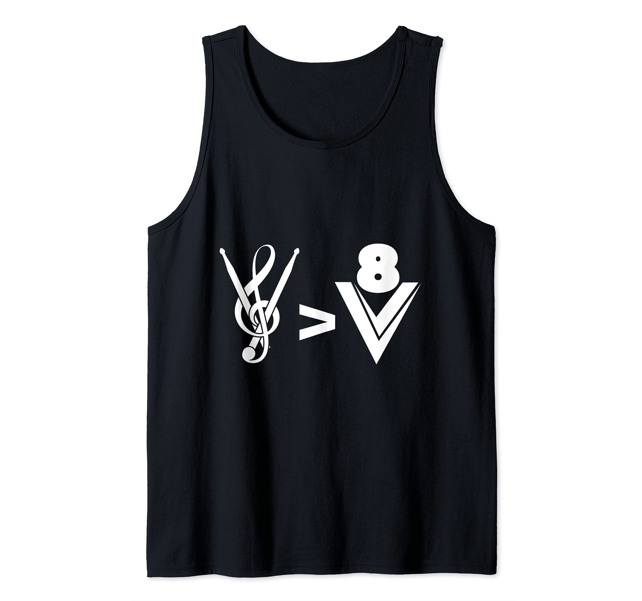 Drummer Drumsticks Bigger Than V8 Musical Band Drumming Tank Top