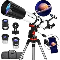 MEEZAA Telescope, Telescope for Adults High Powered Professional, 90mm Aperture 800mm AZ Mount Refractor Telescopes for Kids 
