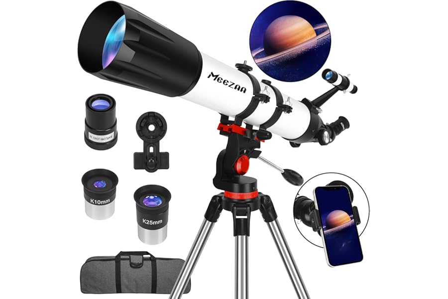 MEEZAA Telescope, Telescope for Adults High Powered Professional, 90mm Aperture 800mm Refractor Telescopes for Astronomy Begi