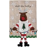 Mud Pie Christmas Reindeer Dangle Leg Towel
