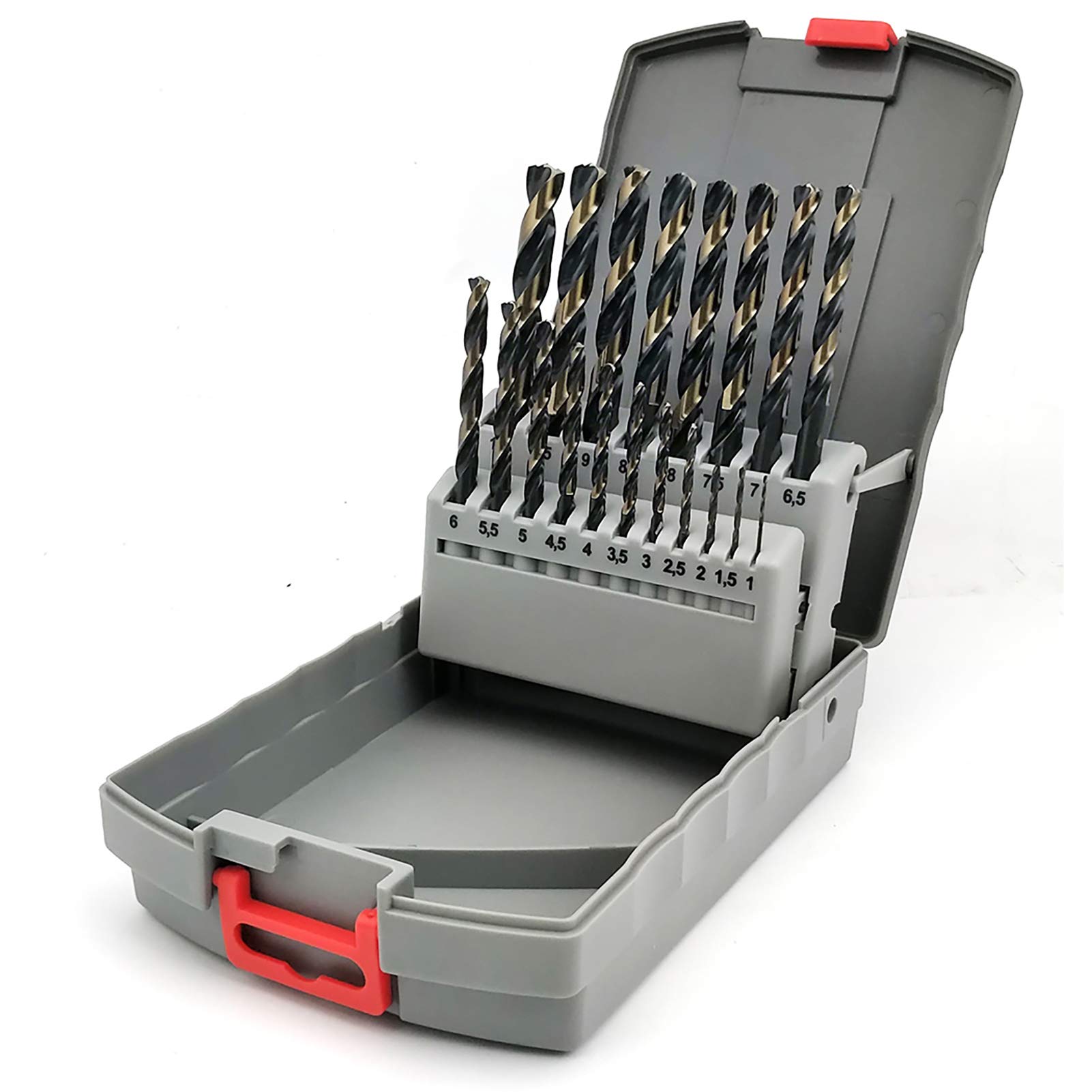 NORTOOLS Drill Bit Sets,19 PCS M2 Turbo HSS-G Metal Drill Bits with Triangle Shank,Self-Centering 135° Tip for Metal,Stainless Steel,Copper with Storage box (1.0-10mm) x0.5mm ﻿