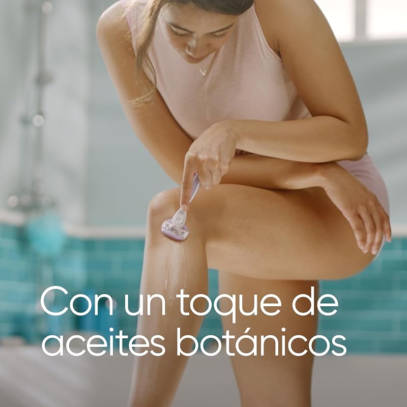 Aparador de remoção de pêlos feminino gillette venus comfortglide breeze + 2 lâminas de reposição, 3 recargas venus para remoção de pêlos suave, rente e duradoura (a embalagem pode variar)