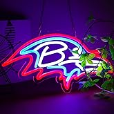 Rugby Neon Sign for Wall Decor,Crow Led Neon Lights for Man Cave、Game Room、Garage、Bedroom and Bar,Birthday、Christmas gifts for Football fan