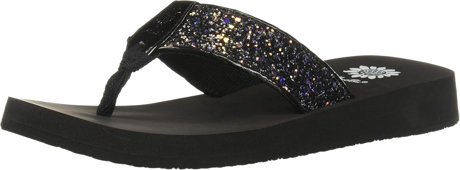 silver yellow box flip flops