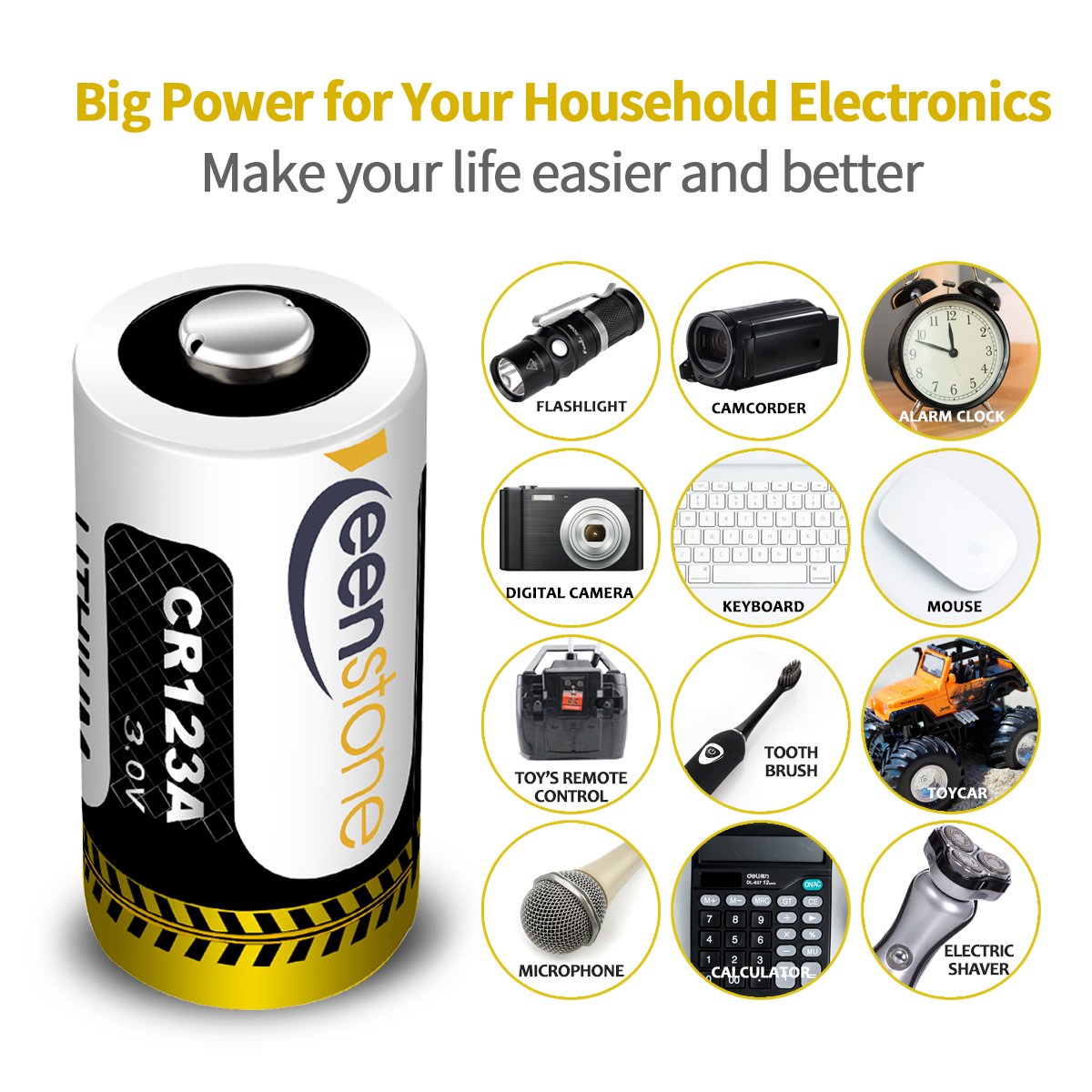 12 St. CR123A CR17345 Batterien, Keenstone 3V 1400 mAh Lithium Einwegbatterie für Taschenlampe, Kamera, Intelligente Instrumentierung, Mikrofone usw. [Nicht wiederaufladbar, Nicht für Arlo]