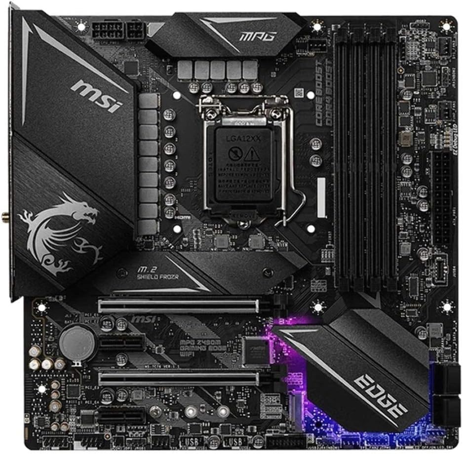MSI MPG Gaming Edge Intel Z490 LGA 1200 Micro ATX DDR4-SDRAM Motherboard