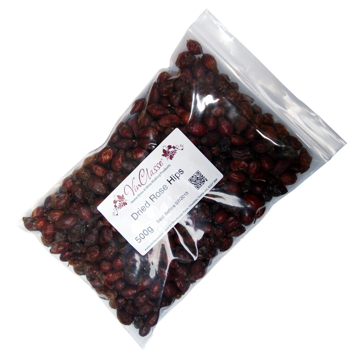 VinClasse Whole Dried Rosehips - 500g Bag