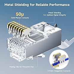 Cable Matters 50-Pack Cat6A RJ45 Shielded Modular