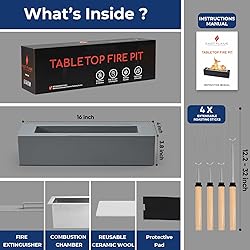 Table Top Firepit - Smores Maker with 4 Roasting