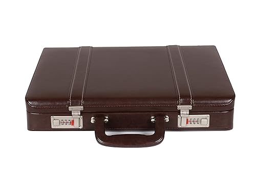 C Comfort Faux Leather Office Briefcase Brown