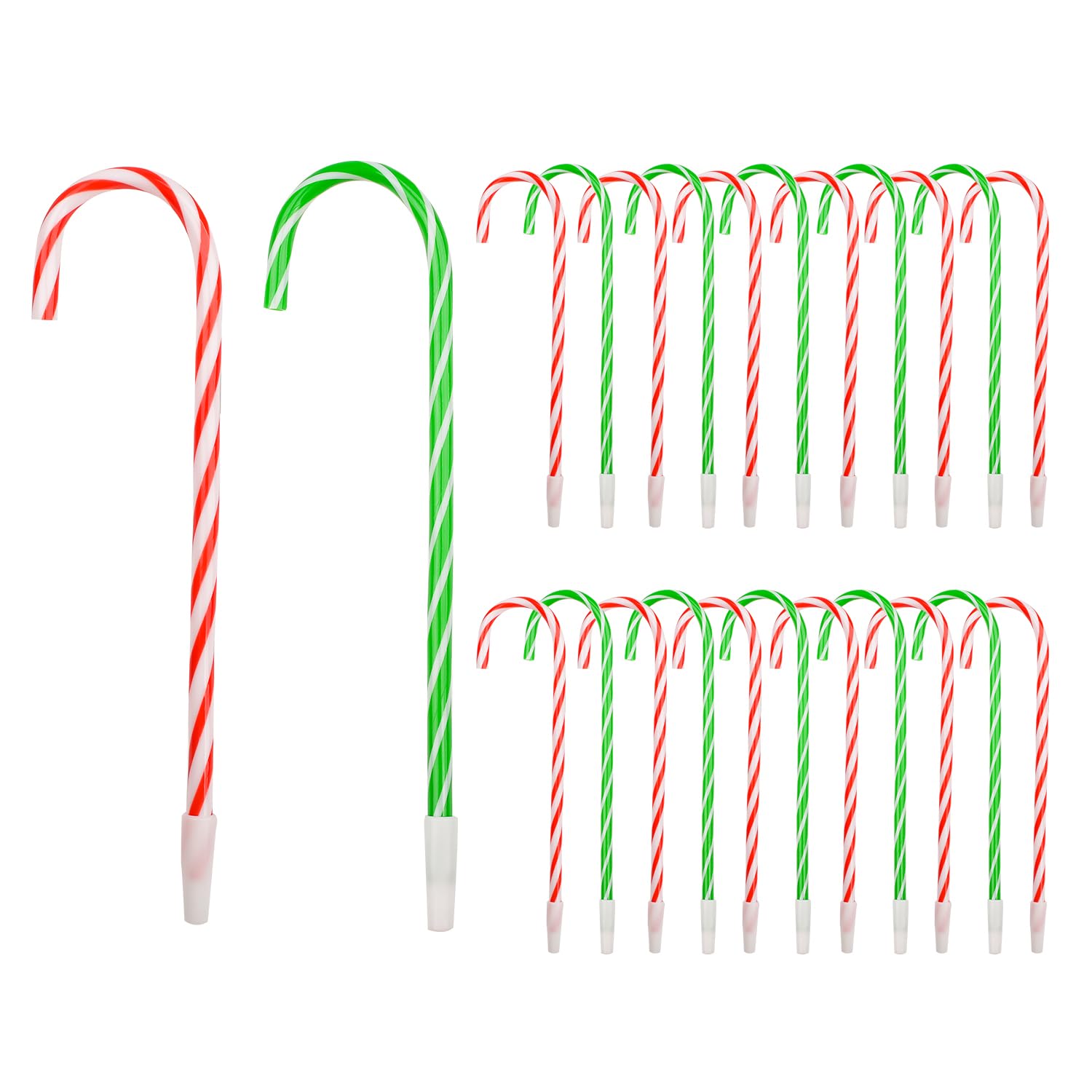 Lezevn Candy Cane Pens Christmas Red and Green Stripes Cane Ballpoint Pen Candy Cane Shape Gel Ink Pens for Christmas Tree Decor (24)