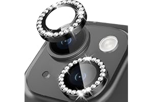 Camera Lens Protector for iPhone 13, Diamond 9H Tempered Glass Camera Cover Screen Protector Bling Phone Decoration, Individu