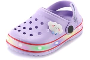 VIYEAR Kids Boys Girls LED Clogs Cute Lightweight Summer Slippers Garden Beach Sandals