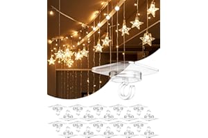 ISPNEAY Adhesive Ceiling Hooks for Hanging Decor：20 Pack No Drill Small Drop Ceiling Hanger Strips for Decorations - Clear Decorative Ceiling Clips for Classroom Bedroom Room Party Halloween Christmas