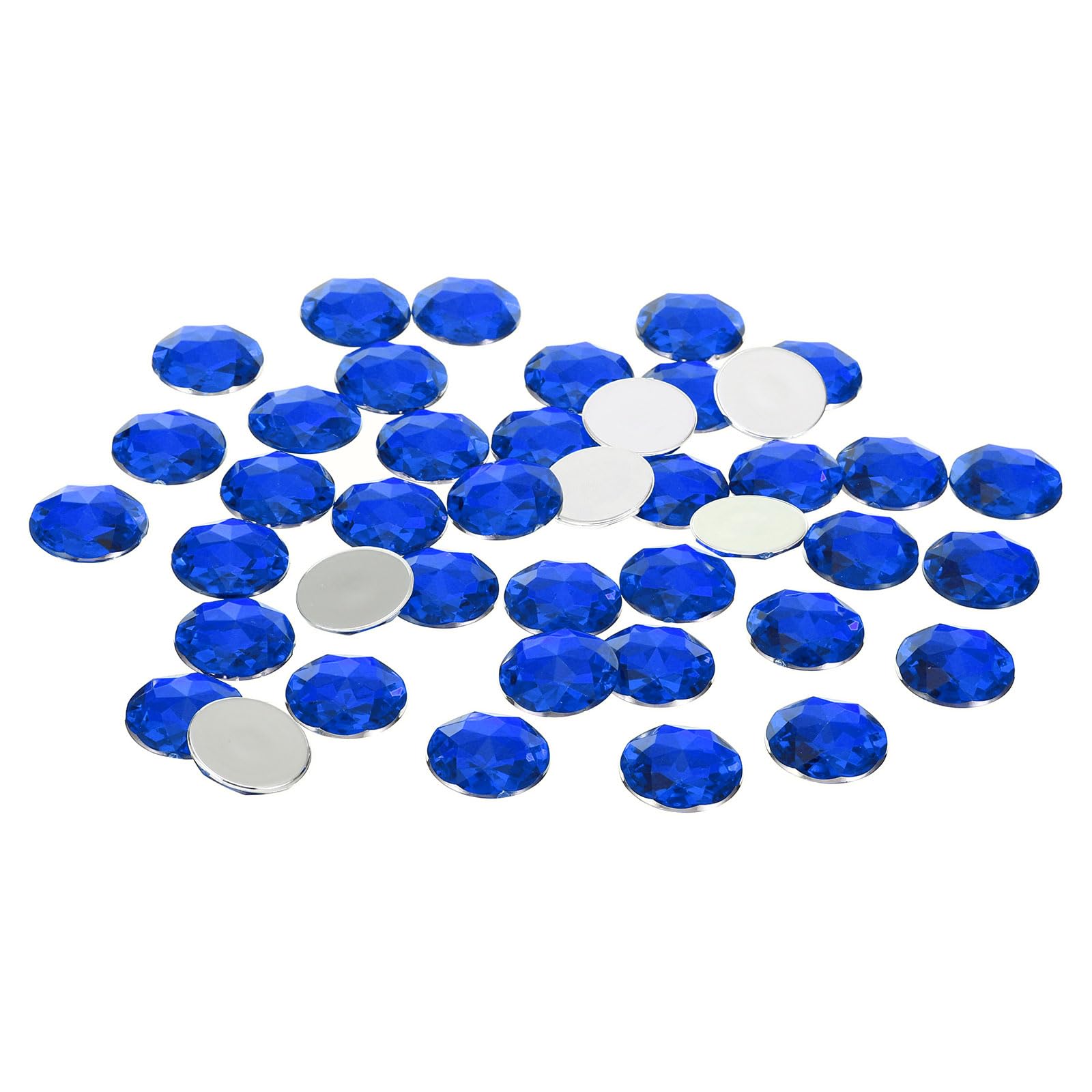 PATIKIL 20mm Flat Back Round Acrylic Rhinestones, 200 Pack Plastic Circle Gems for Jewelry Making Costume Embellishments Crafts, Blue