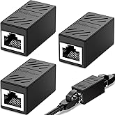 OLCANA 3 Pack RJ45 Ethernet Coupler RJ45 Ethernet Cable Connector in Line Female to Female Extender 10Gbps Coupler for Cat7 C