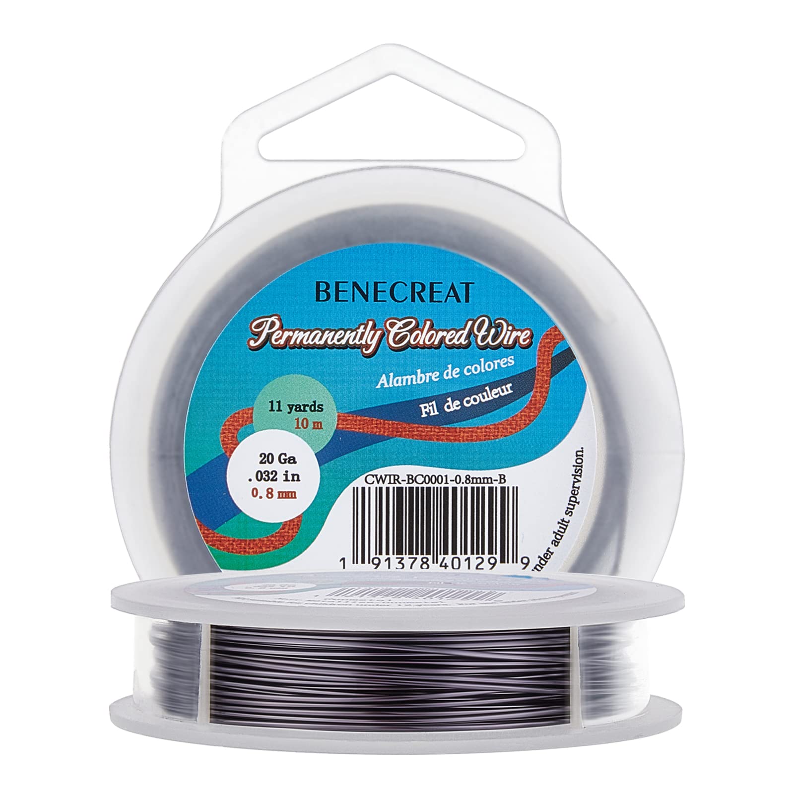 BENECREAT 20Gauge(0.8mm) Tarnish Resistant Gunmetal Wire Jewellery Making Copper Wire, 10M/11Yard