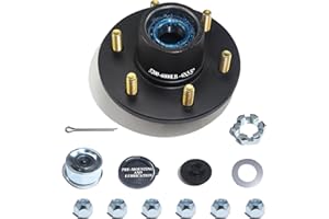 LUXTRKSTO 1 Set 6 on 5.5'' Trailer Hub Kit for 5200-6000 lbs 1.25'' to 1.75'' #D42 Tapered Spindle Axle, Prelubricated 25580 15123 Bearings 6x5.5'' Trailer Idler Hub 6 Lug Bolt Trailer Wheel Hub Kits