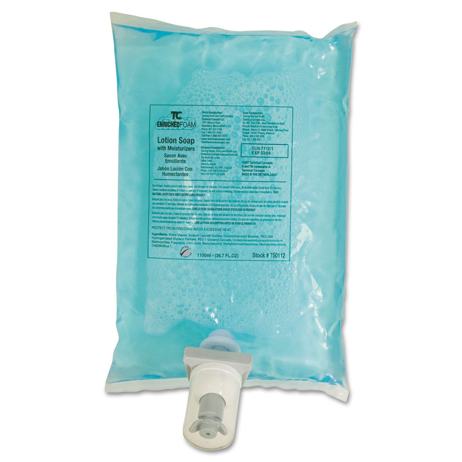 Rubbermaid 750112 Autofoam Hand Soap Refill, Lotion Soap with Moisturizer, 1100 mL, 4/Carton: Industrial & Scientific
