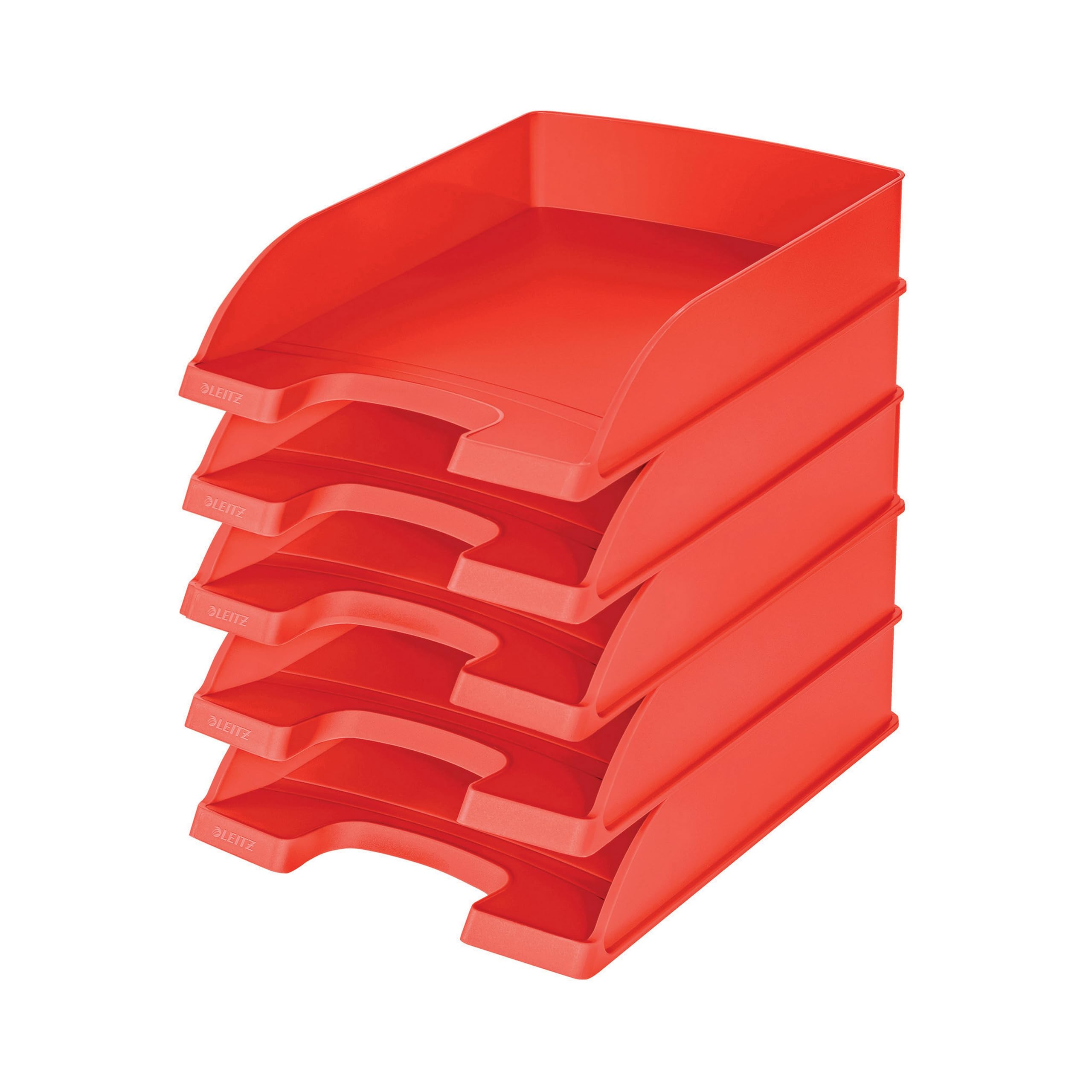 Leitz Plus Letter Tray – 70 mm – Pack of 5 Height 70 mm Light red