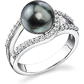 The Pearl Source 9-10mm 14K Gold Plated Sterling Silver Cultured Pearl Tessa Ring for Women