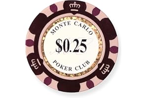 50pcs Monte Carlo Poker Club 3-Tone Clay Composite 14 Gram Heavy Poker Chips by MRC POKER (0.25)