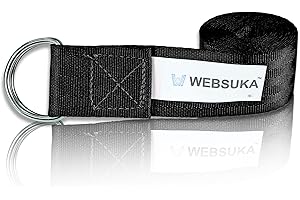 WEBSUKA Yoga Strap for Stretching,Durable Webbing with Adjustable Metal D-Ring Buckle Loop, Yoga Exercise Straps for Pilates, Physical Therapy, Dance, Gym Workouts